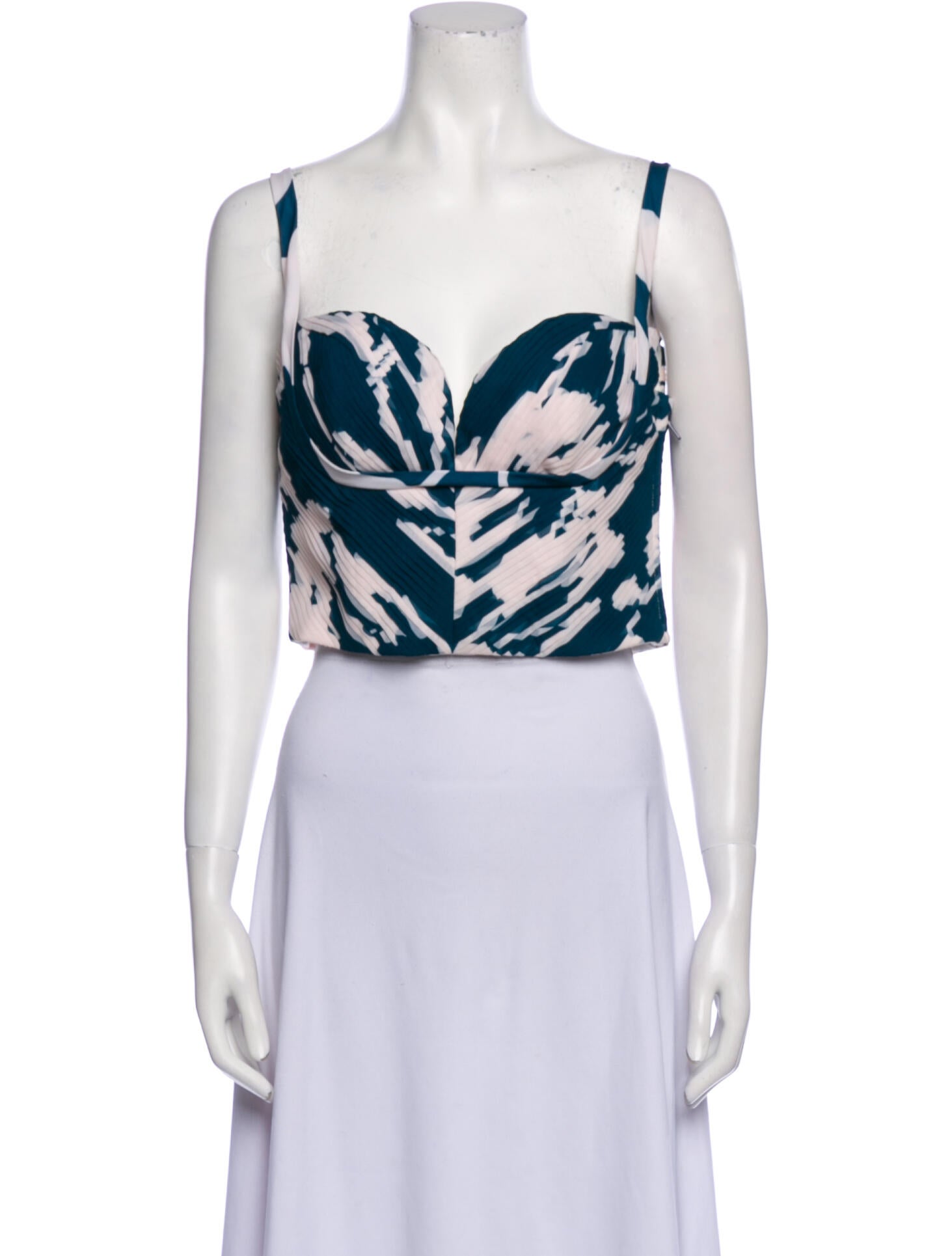 Andres Otalora Printed Square Neckline Crop Top