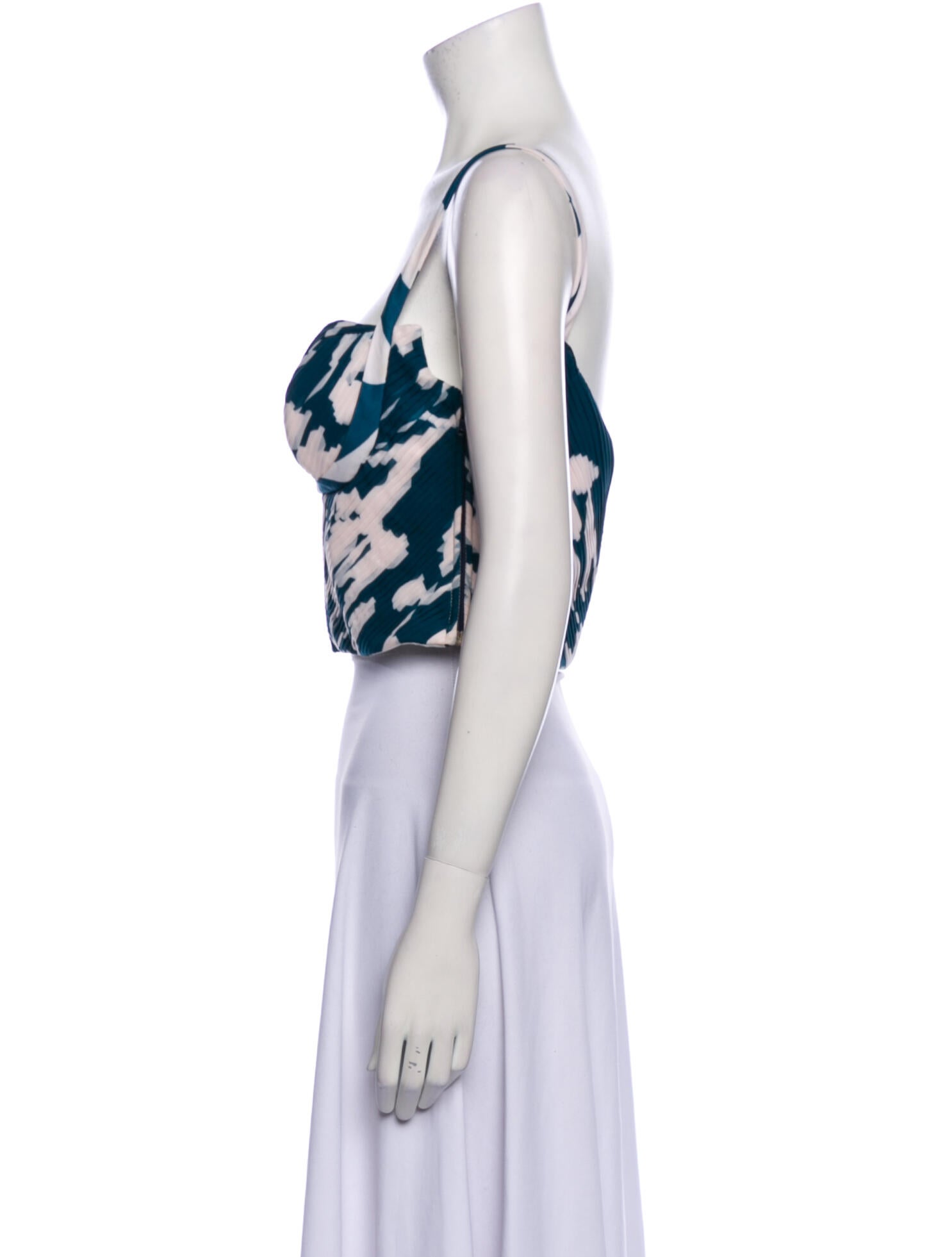 Andres Otalora Printed Square Neckline Crop Top