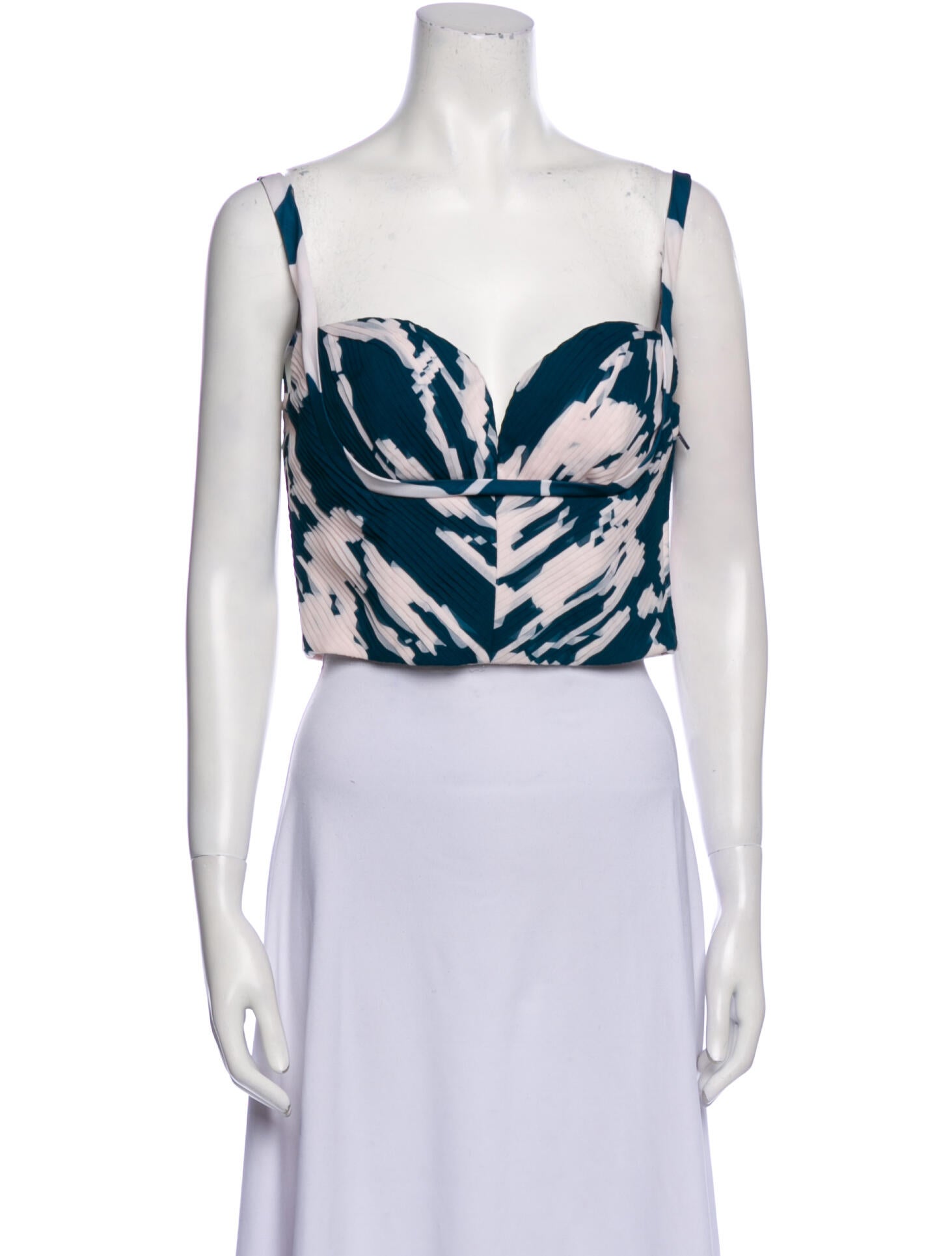 Andres Otalora Printed Square Neckline Crop Top