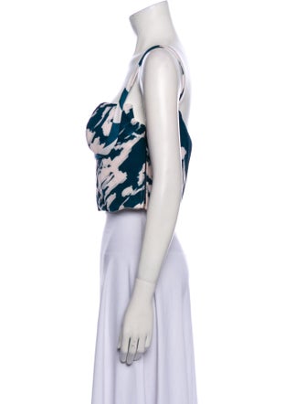 Andres Otalora Printed Square Neckline Crop Top