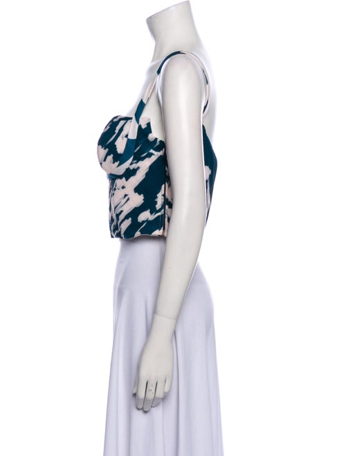 Andres Otalora Printed Square Neckline Crop Top