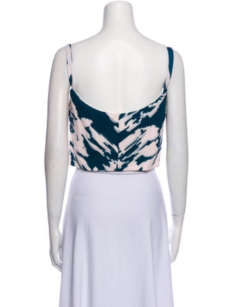 Andres Otalora Printed Square Neckline Crop Top