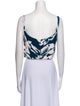 Andres Otalora Printed Square Neckline Crop Top