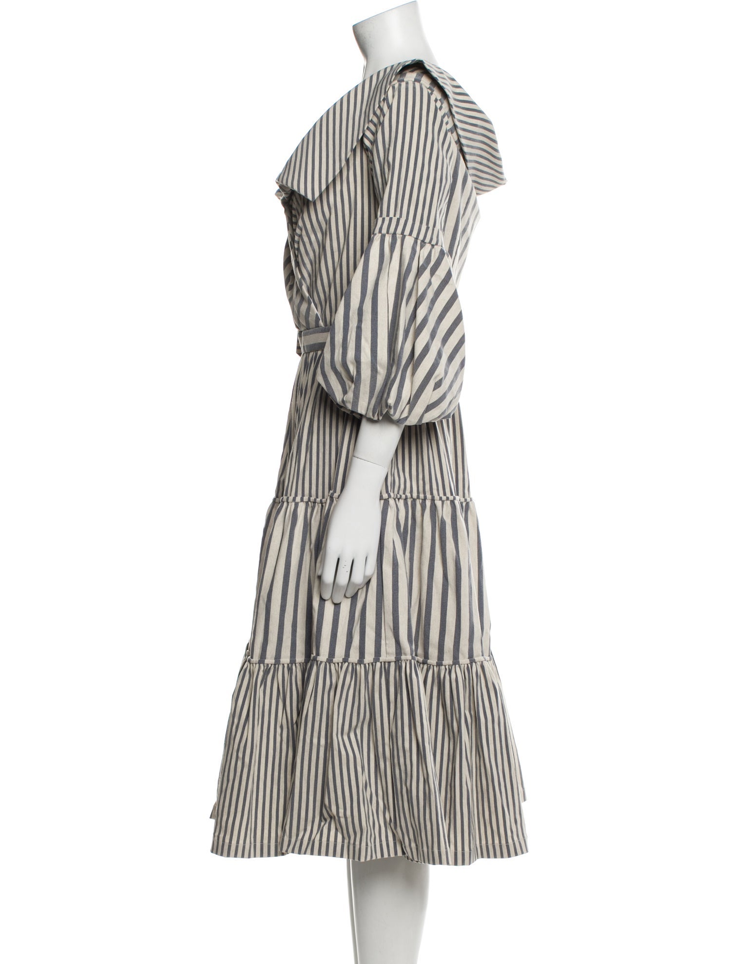 Andres Otalora Striped Midi Length Dress