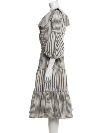 Andres Otalora Striped Midi Length Dress
