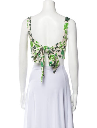 Andres Otalora Printed Square Neckline Crop Top