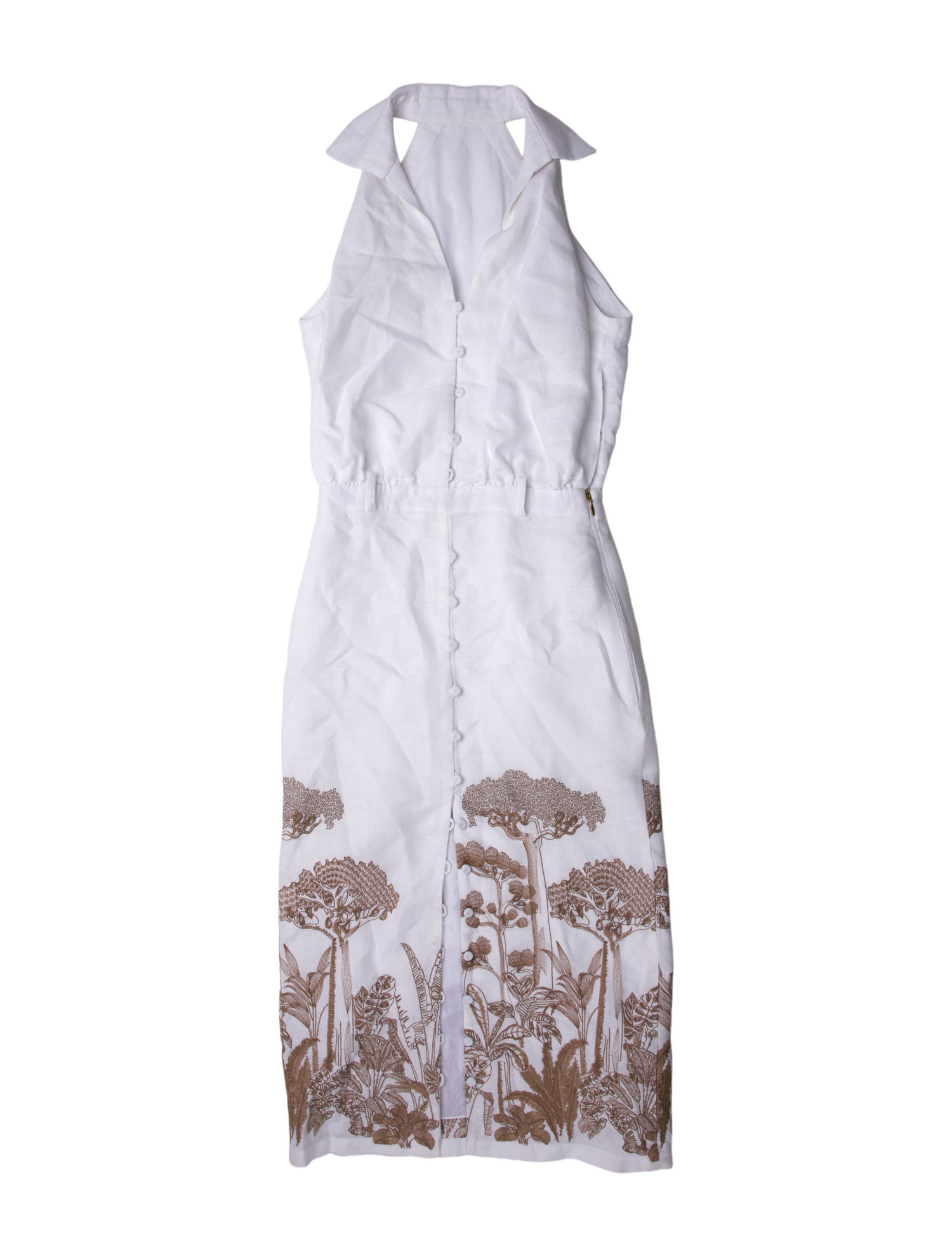 Andres Otalora Linen Midi Length Dress