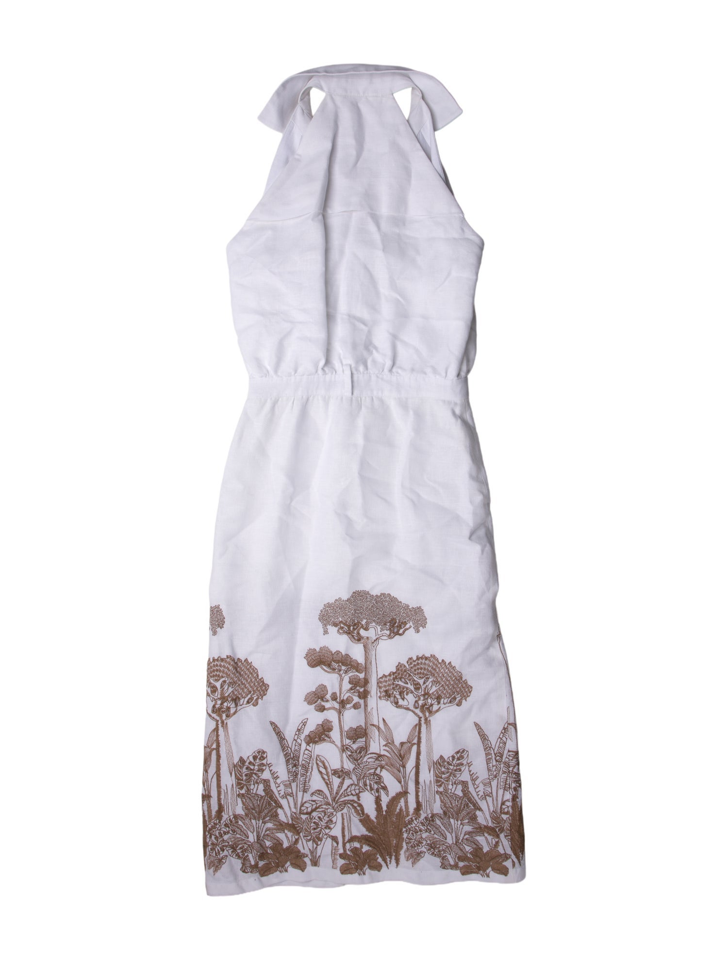 Andres Otalora Linen Midi Length Dress