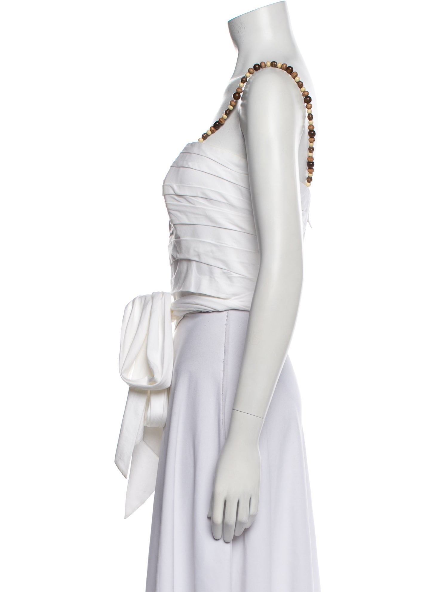 Andres Otalora Square Neckline Sleeveless Crop Top