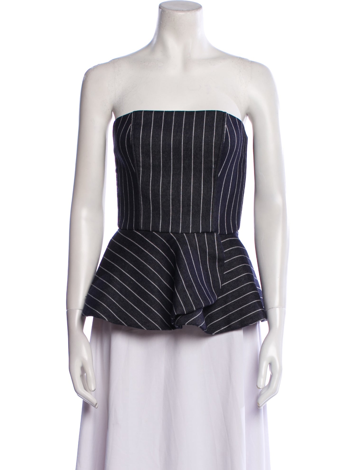 Andres Otalora Striped Strapless Top