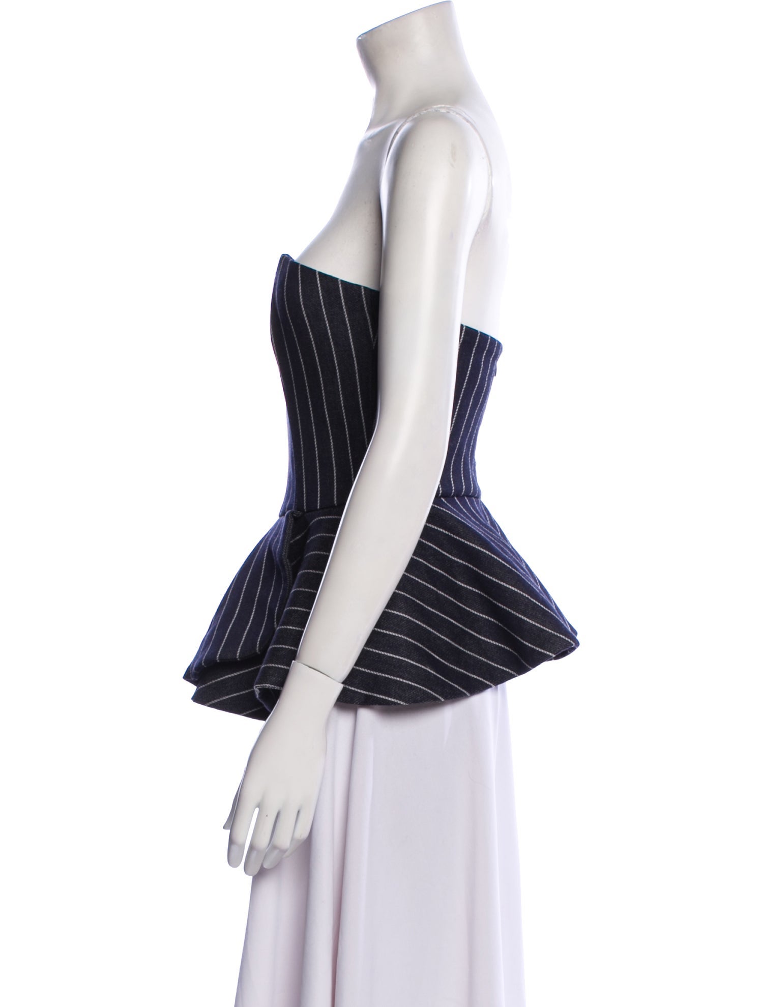 Andres Otalora Striped Strapless Top
