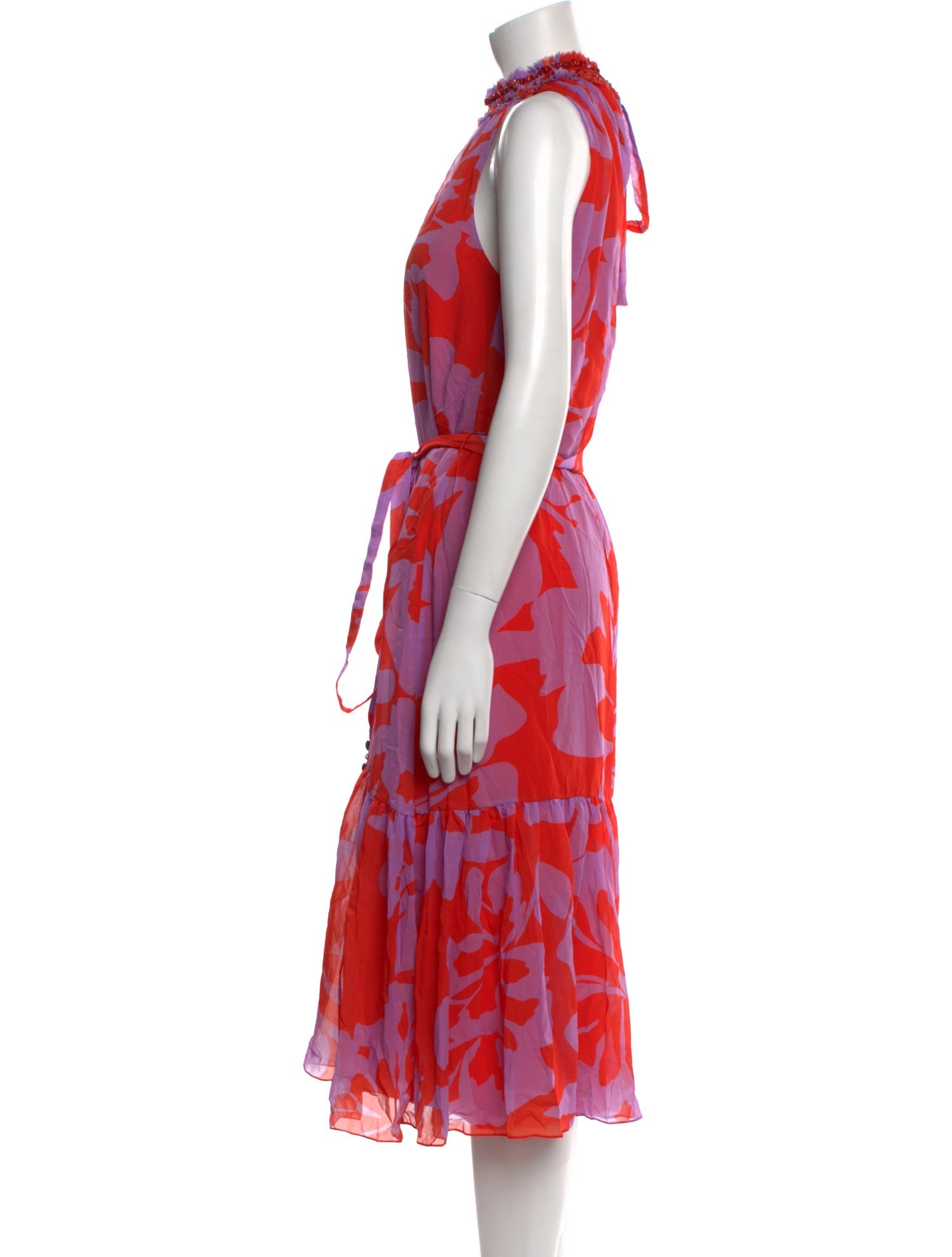 Andres Otalora Floral Print Midi Length Dress w/ Tags
