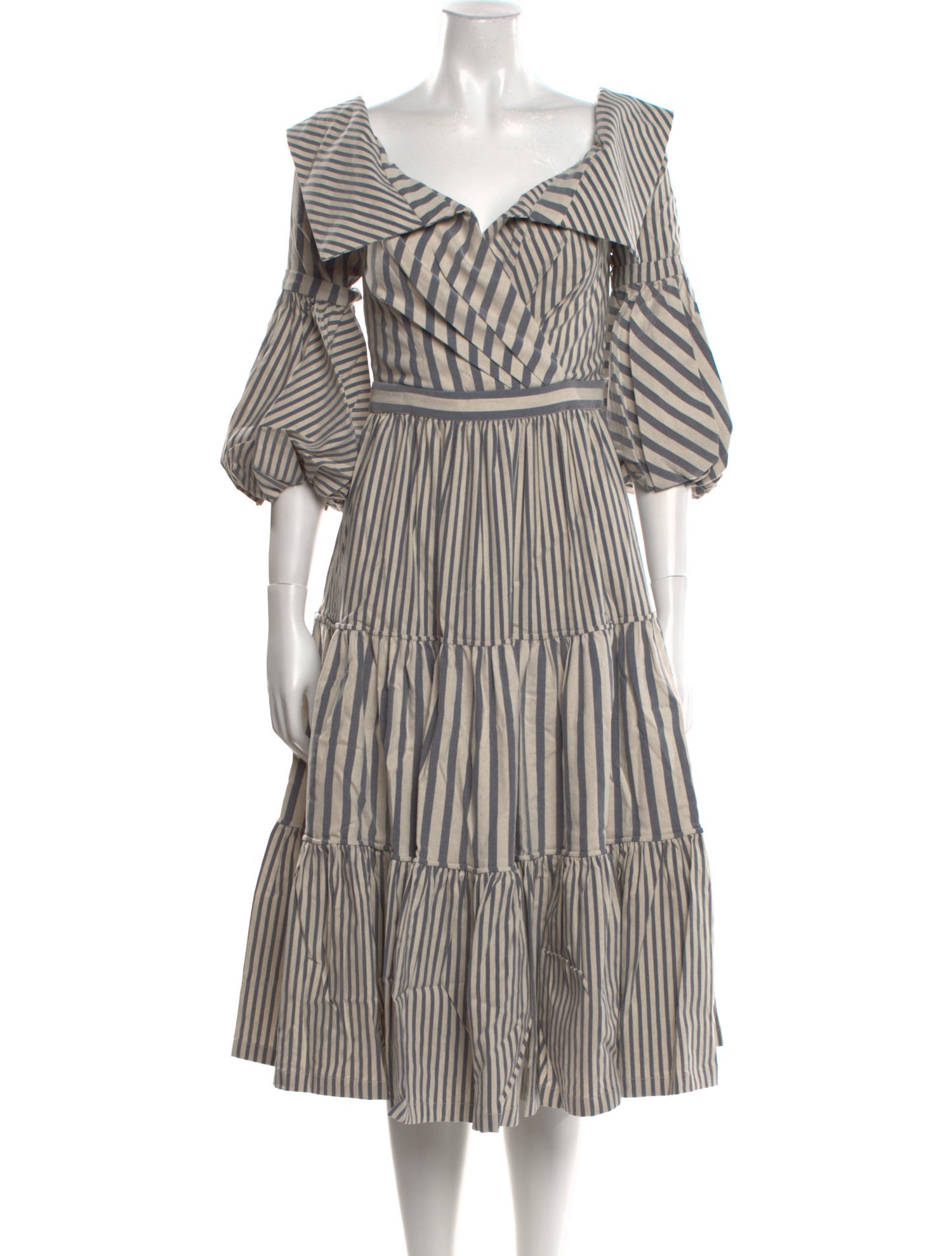 Andres Otalora Striped Midi Length Dress w/ Tags