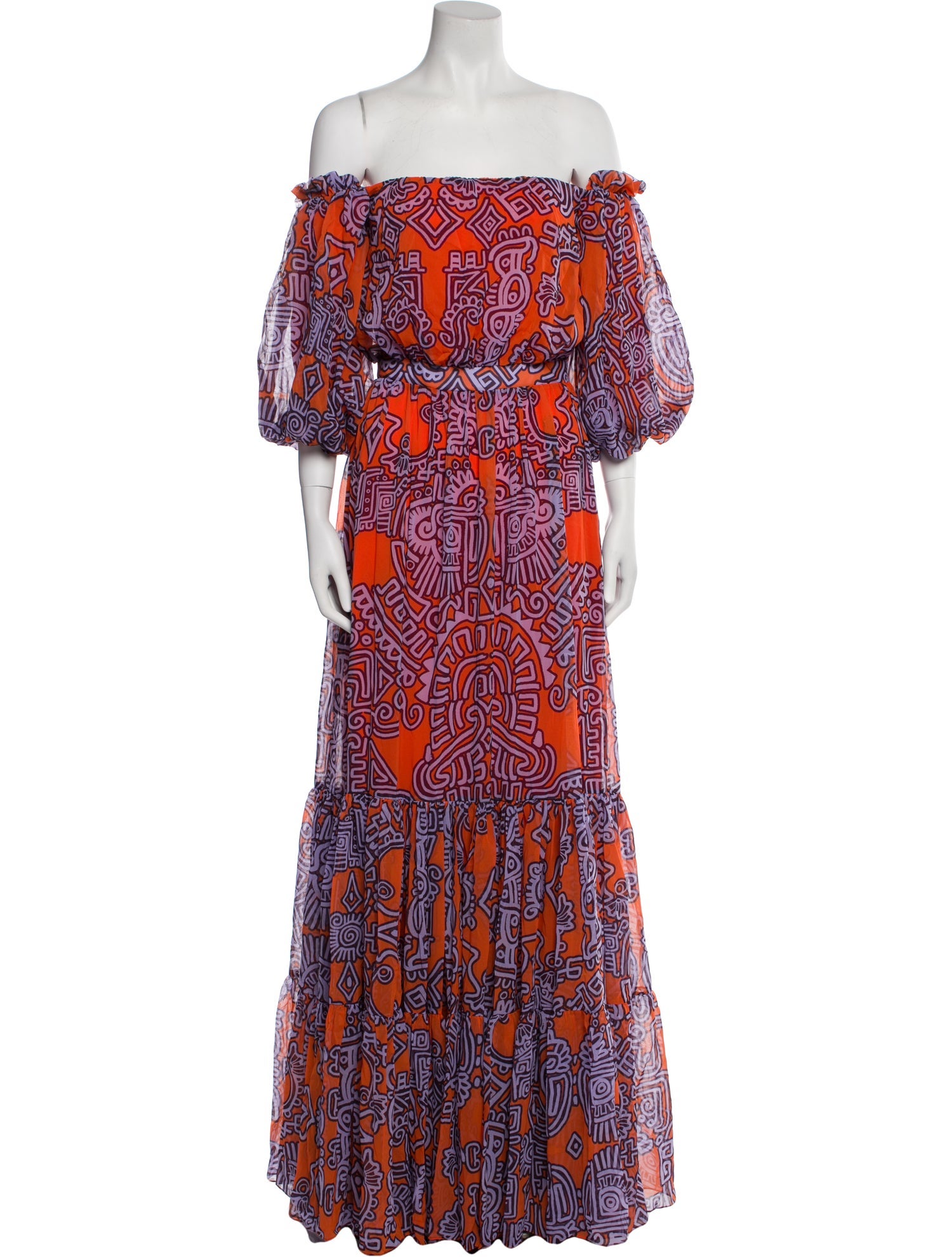 Andres Otalora Printed Long Dress w/ Tags