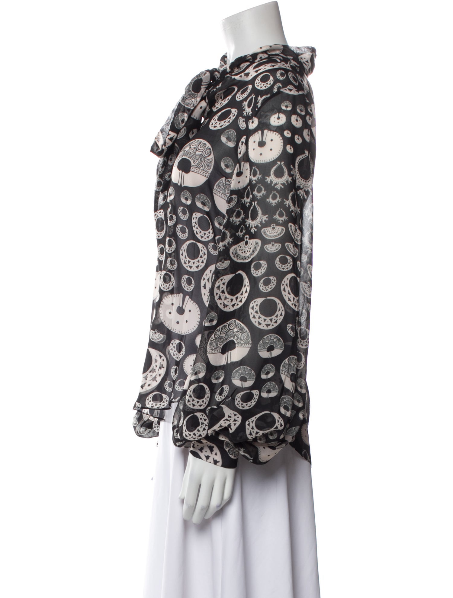 Andres Otalora Printed Mock Neck Blouse