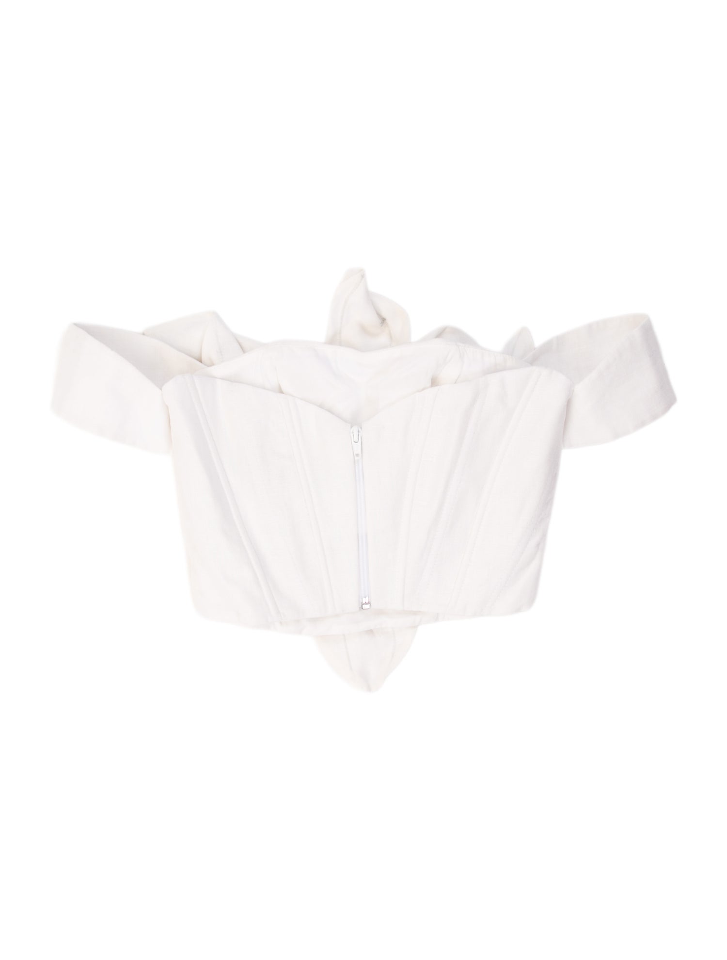 Andres Otalora Linen Strapless Crop Top