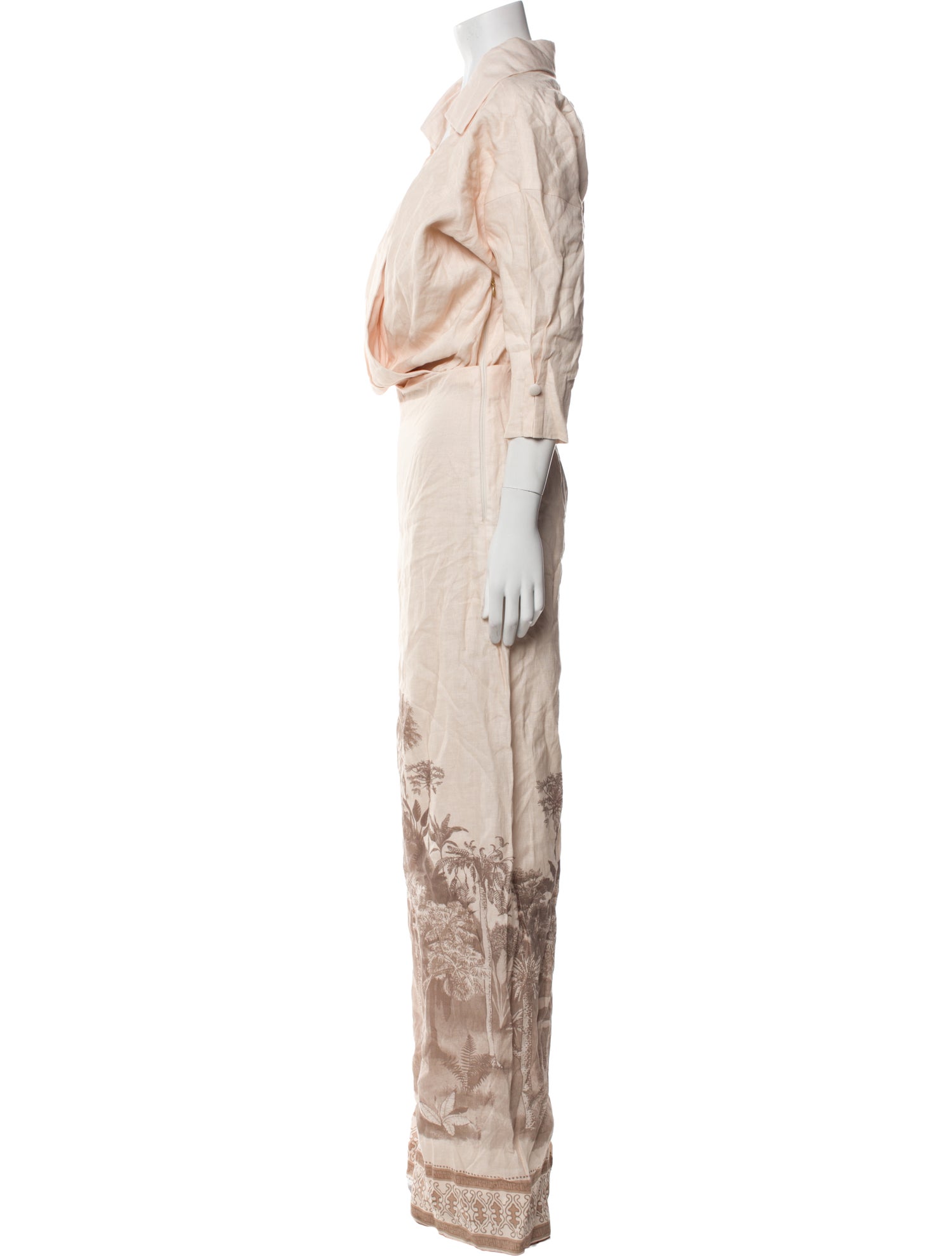 Andres Otalora Linen Graphic Print Jumpsuit w/ Tags