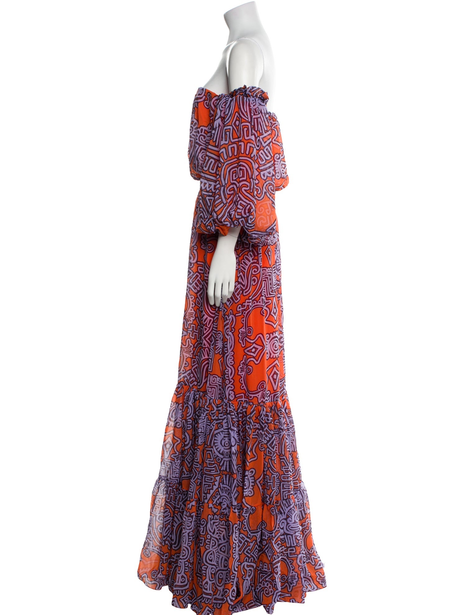 Andres Otalora Printed Long Dress w/ Tags