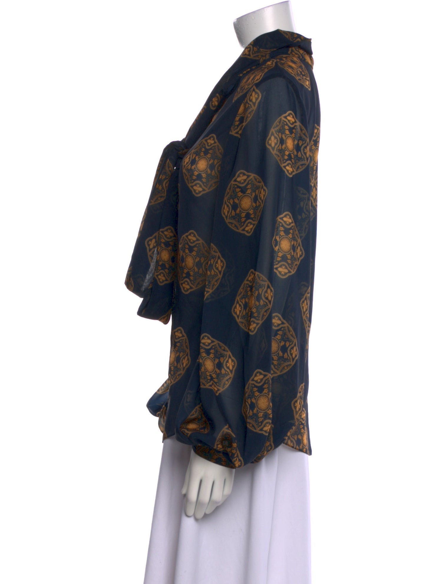 Andres Otalora Printed Mock Neck Blouse