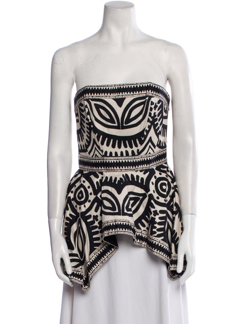 Andres Otalora Printed Strapless Top