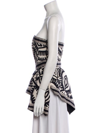 Andres Otalora Printed Strapless Top