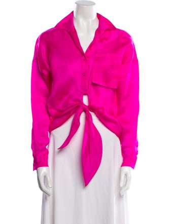 Andres Otalora Silk V-Neck Blouse