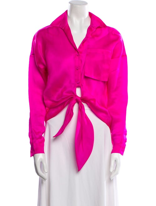 Andres Otalora Silk V-Neck Blouse