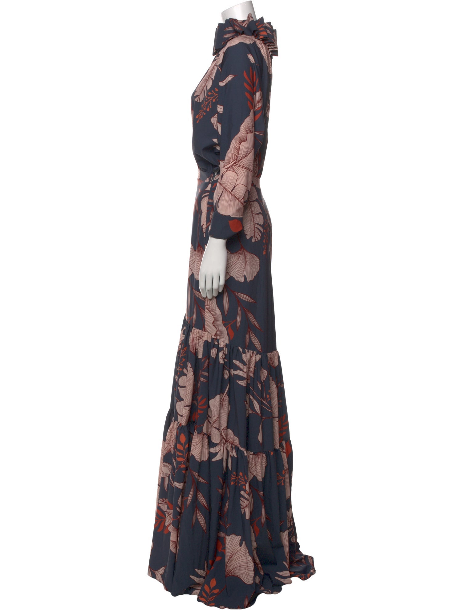 Andres Otalora Floral Print Long Dress