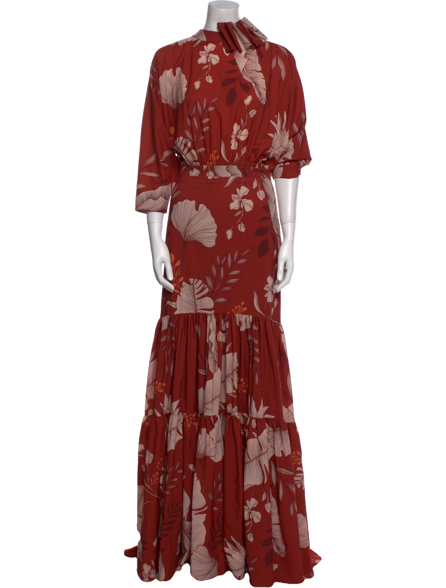 Andres Otalora Floral Print Long Dress
