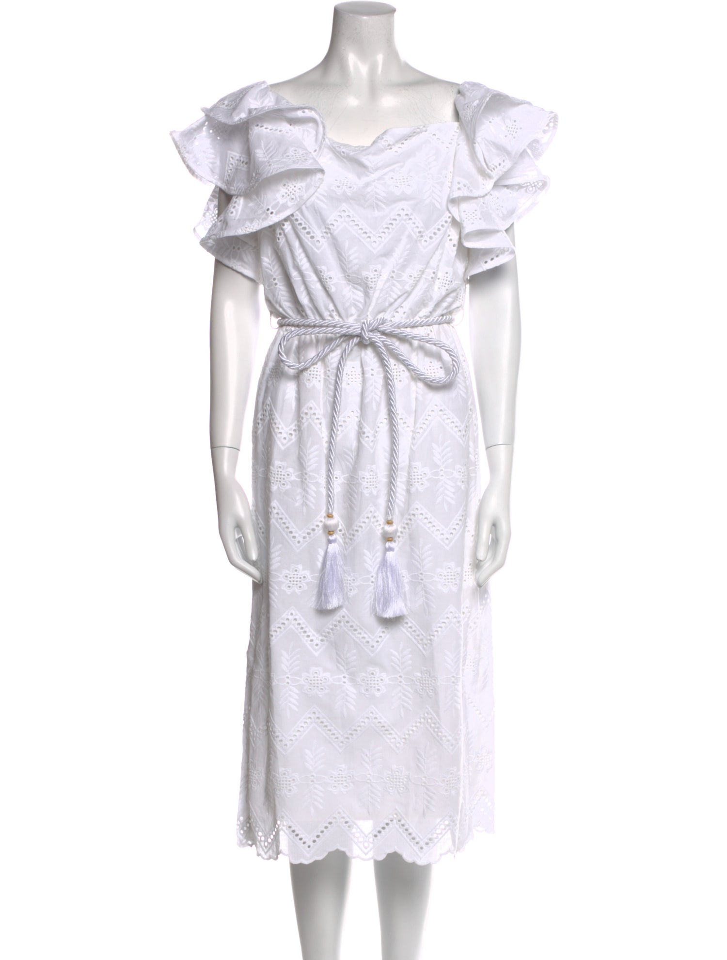 Andres Otalora Off-The-Shoulder Midi Length Dress