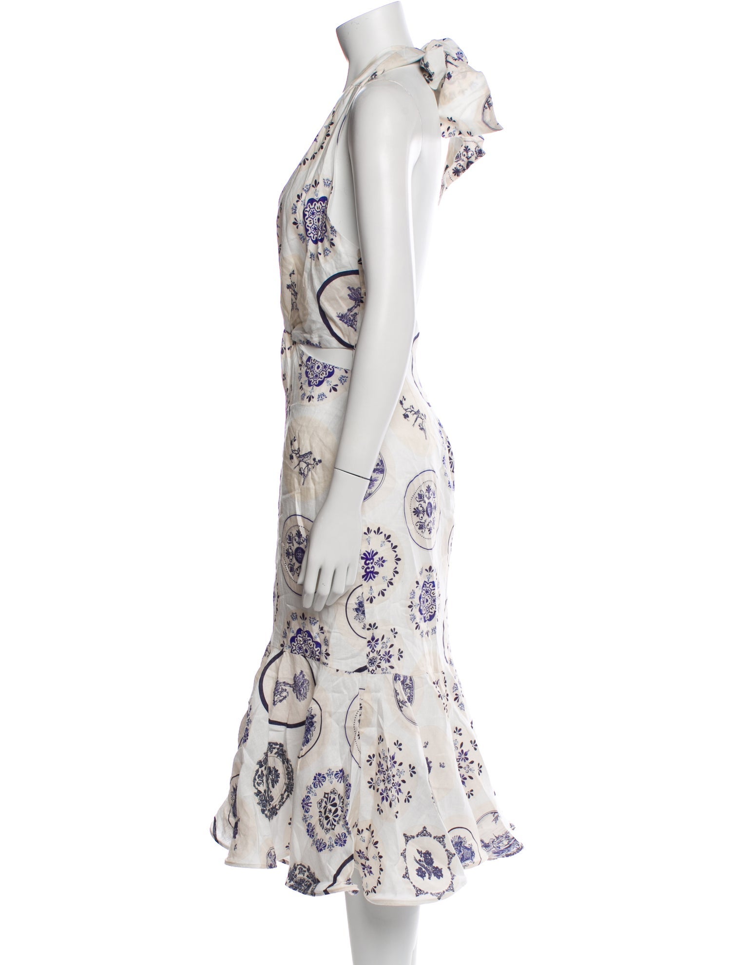 Andres Otalora Linen Midi Length Dress