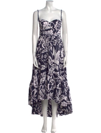 Andres Otalora Floral Print Long Dress