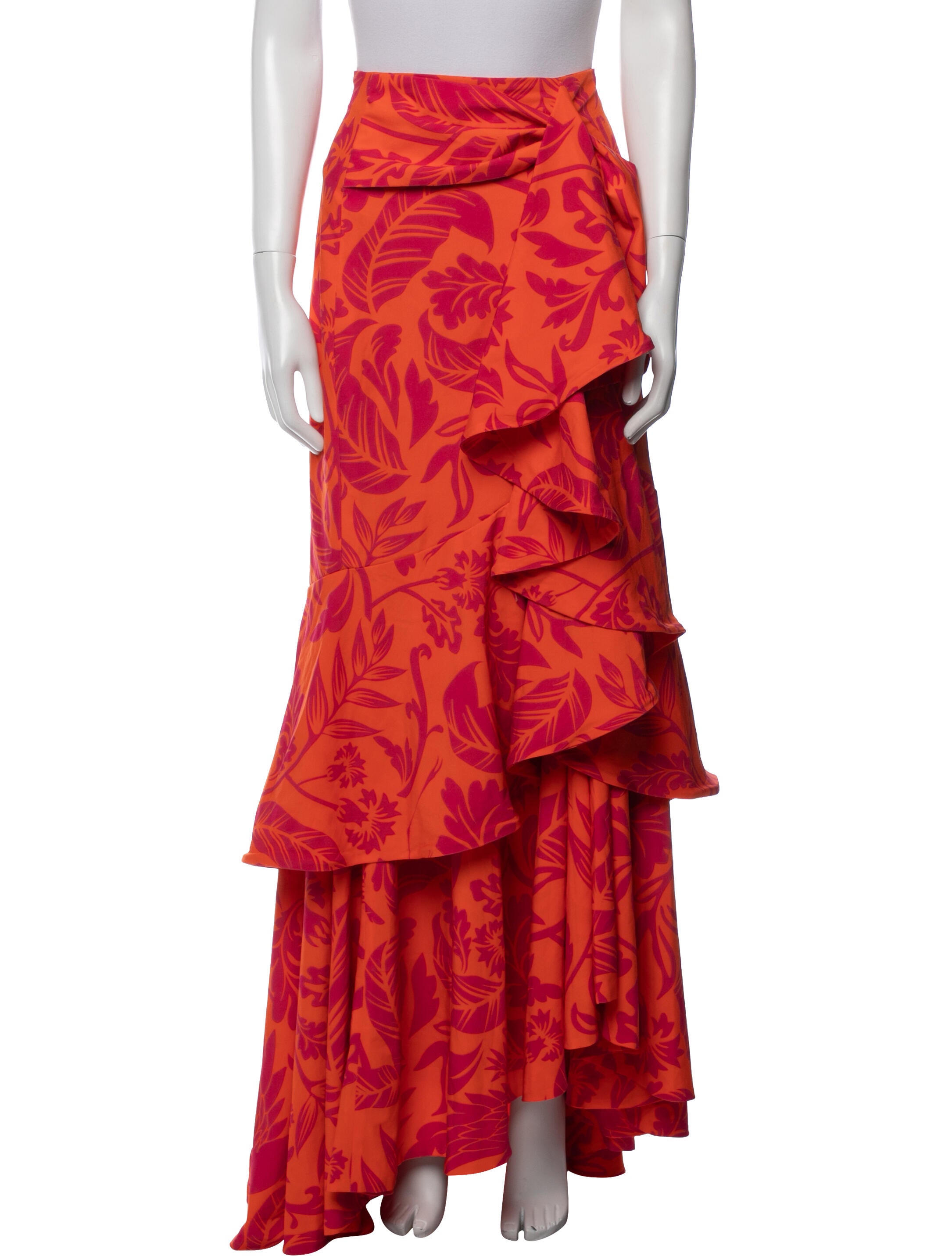 Andres Otalora Floral Print Midi Length Skirt