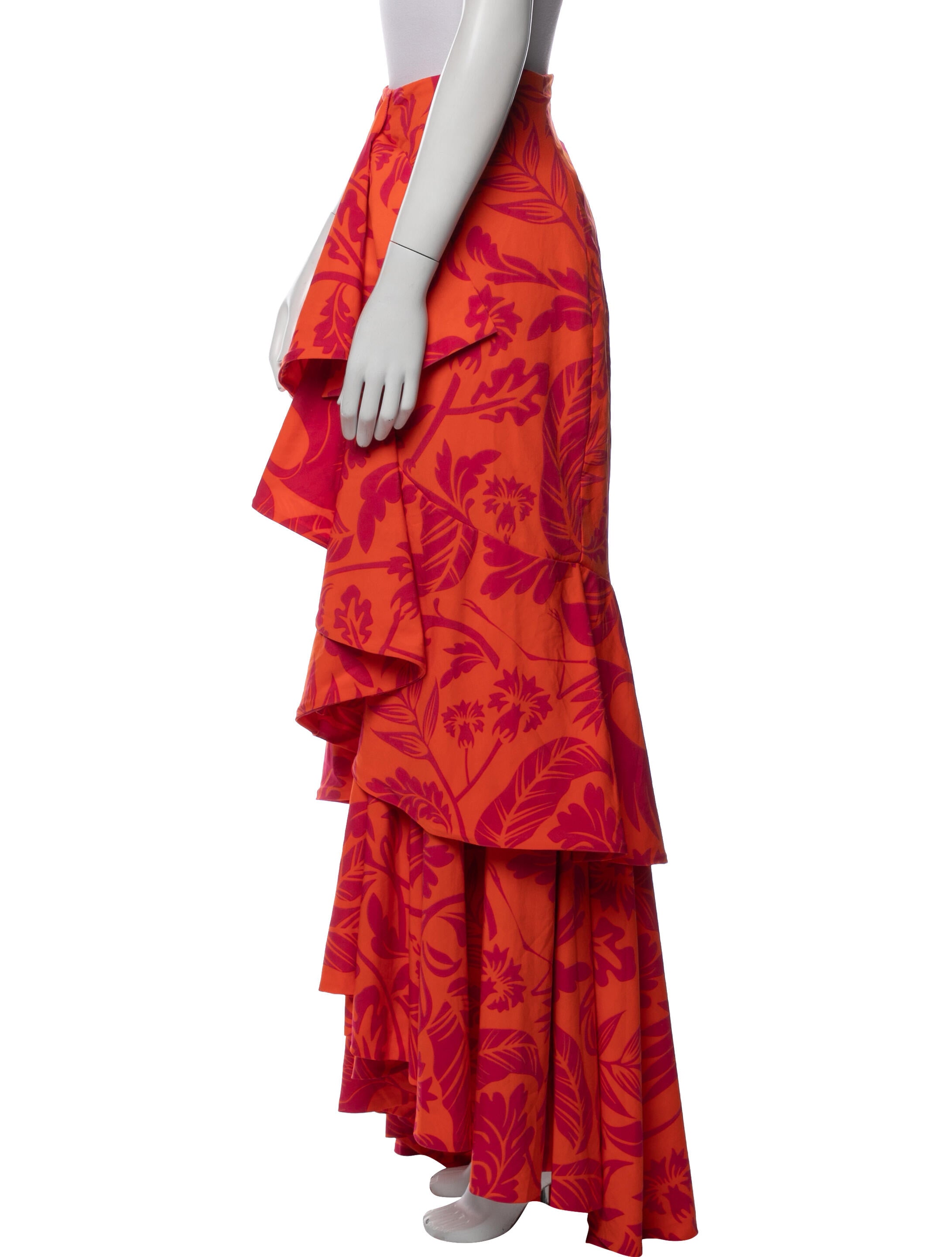 Andres Otalora Floral Print Midi Length Skirt