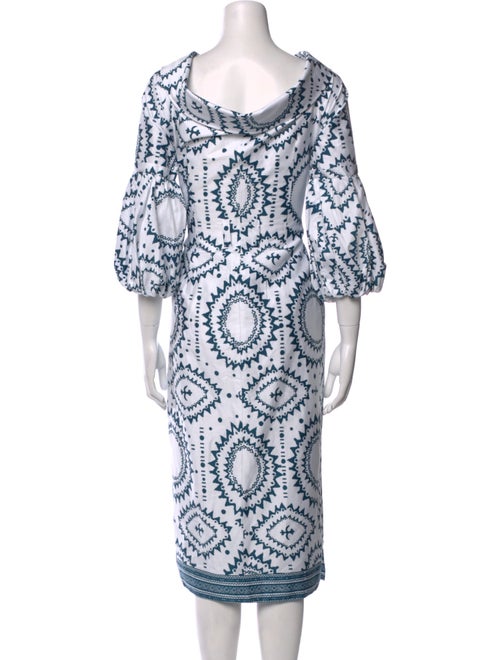 Andres Otalora Printed Midi Length Dress
