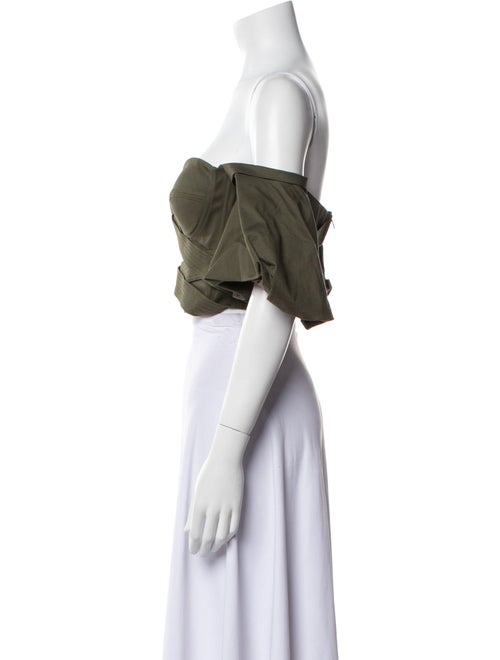 Andres Otalora Off-The-Shoulder Short Sleeve Crop Top