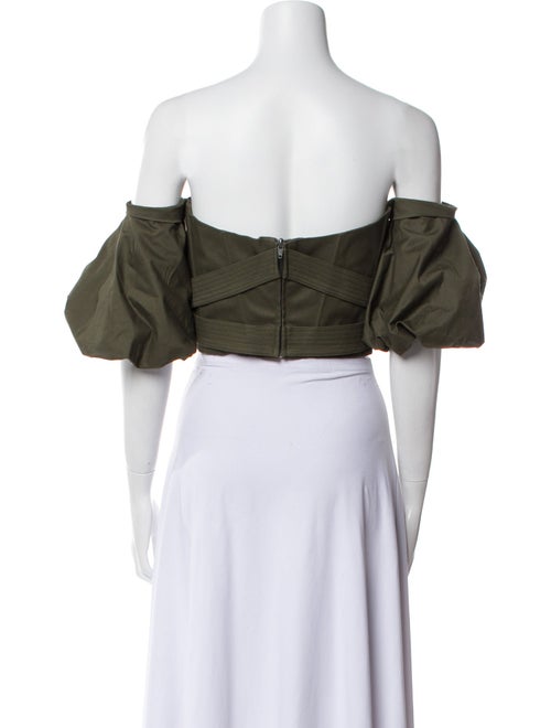 Andres Otalora Off-The-Shoulder Short Sleeve Crop Top