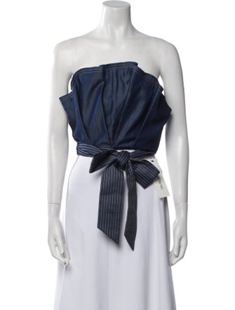 Andres Otalora Strapless Crop Top