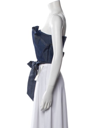 Andres Otalora Strapless Crop Top