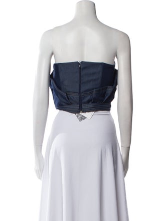 Andres Otalora Strapless Crop Top