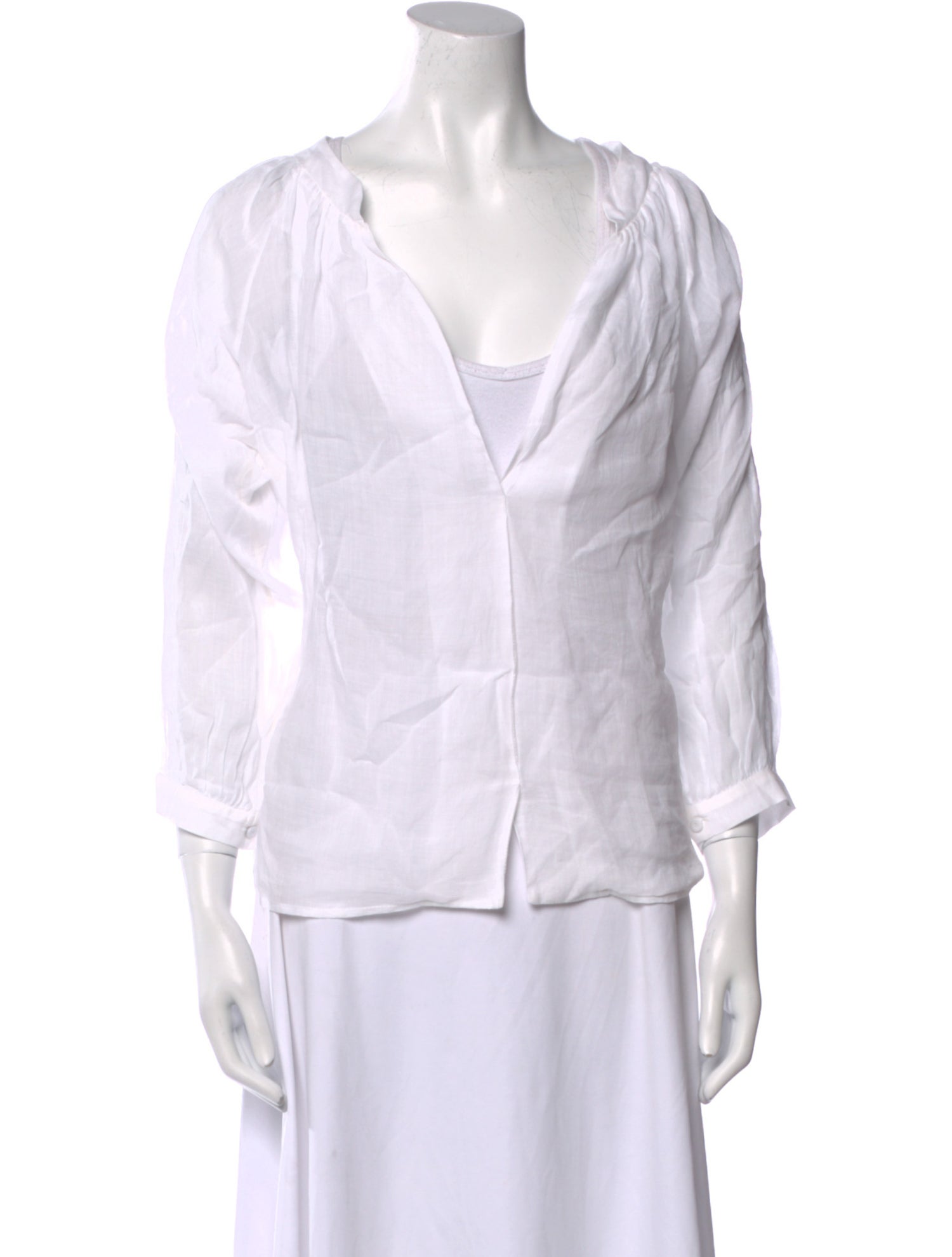 Andres Otalora Linen V-Neck Blouse