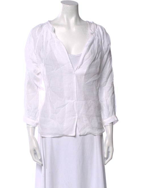 Andres Otalora Linen V-Neck Blouse