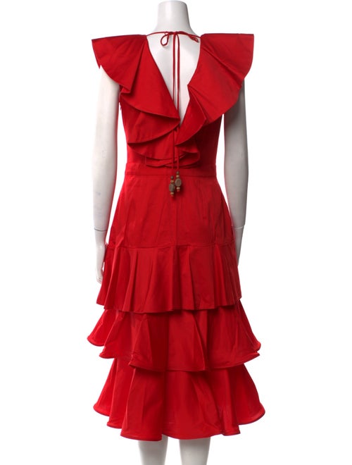 Andres Otalora V-Neck Midi Length Dress