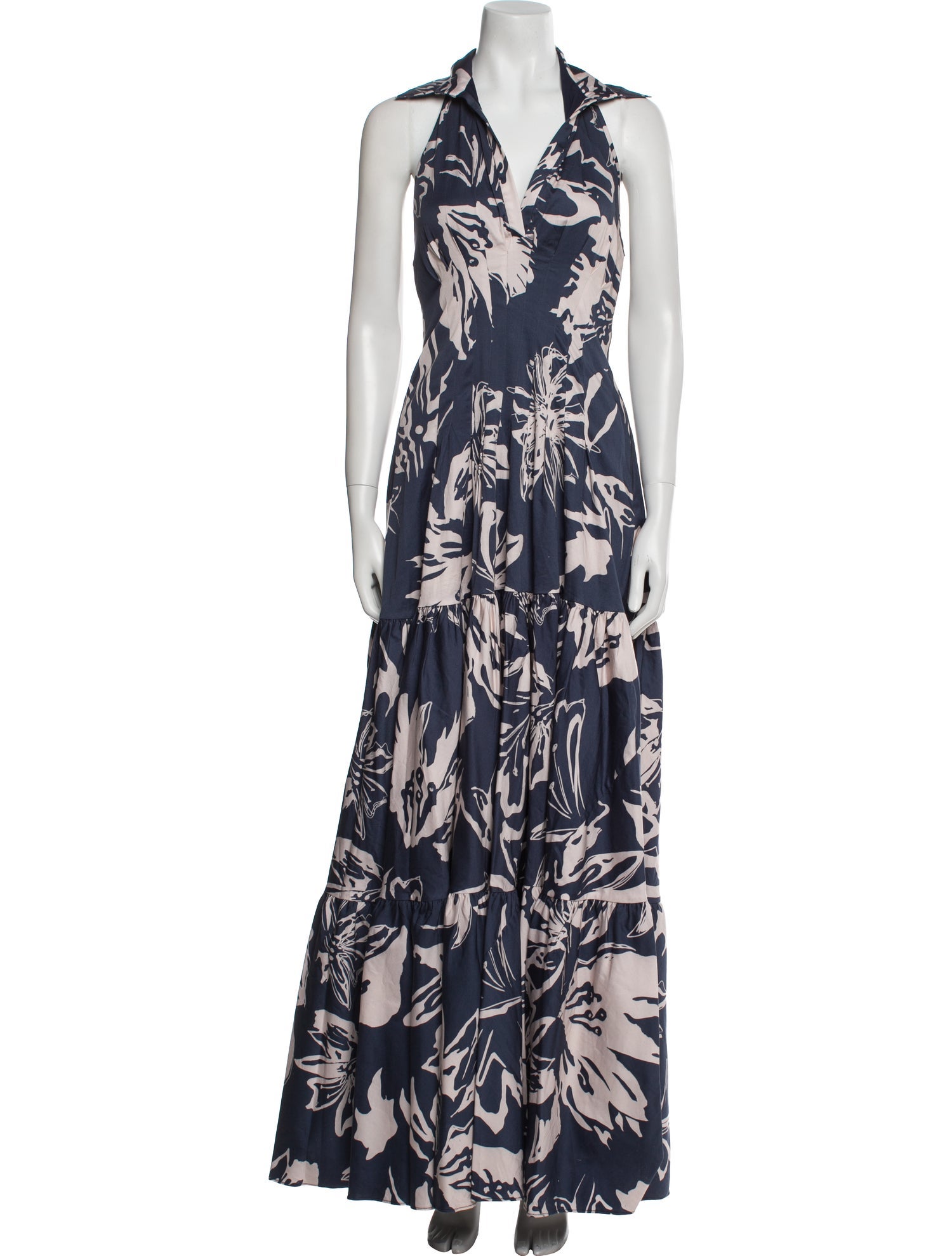 Andres Otalora Floral Print Long Dress