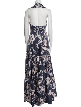Andres Otalora Floral Print Long Dress