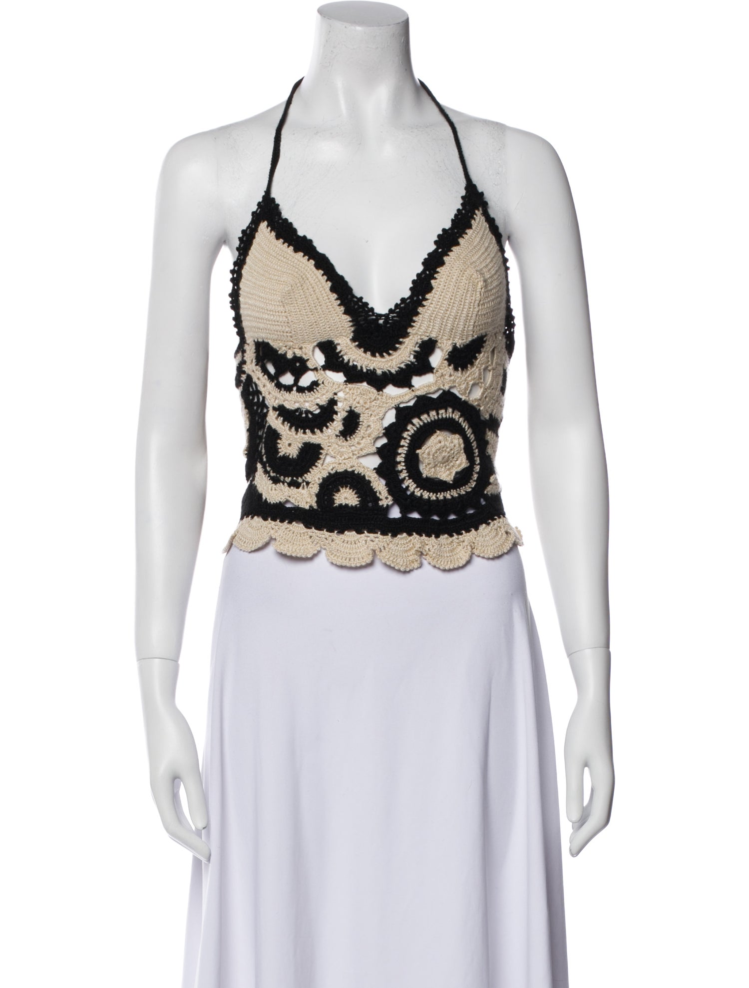 Andres Otalora Printed Halterneck Crop Top