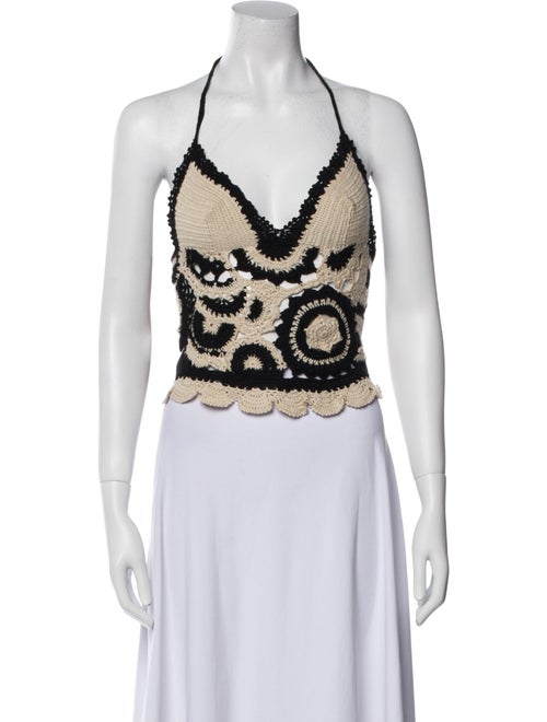 Andres Otalora Printed Halterneck Crop Top