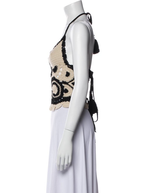 Andres Otalora Printed Halterneck Crop Top