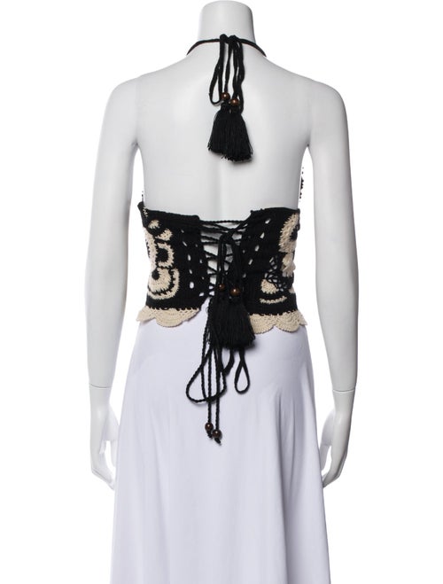 Andres Otalora Printed Halterneck Crop Top