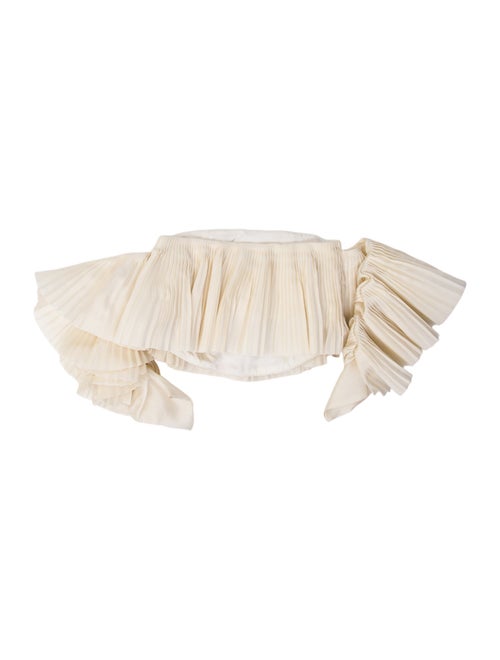 Andres Otalora Silk Strapless Crop Top